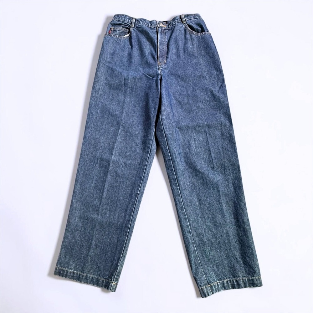 Chicos Denim Womens Size 1 Medium Wash High Rise Wide Leg Jeans 100% Cotton
